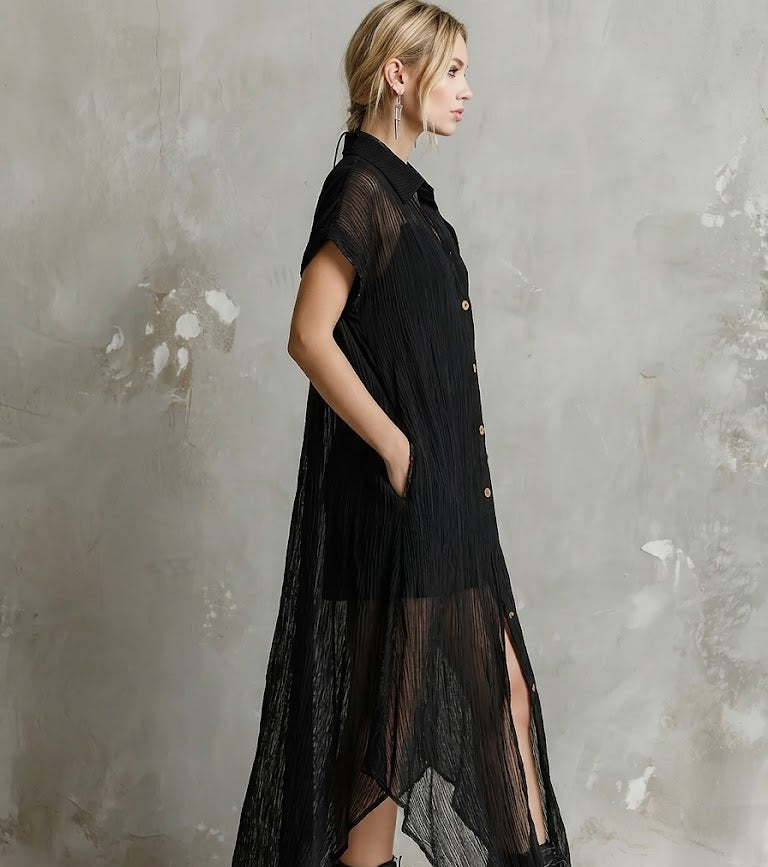 Maxi Vestido Camisero Místico