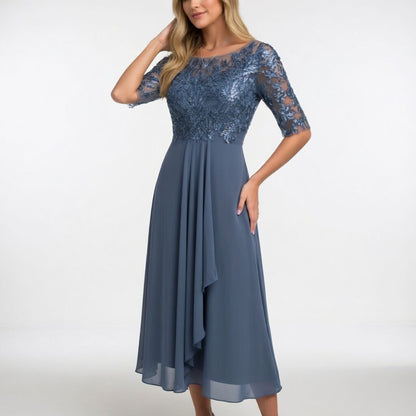 Vestido Formal de Encaje Bordado