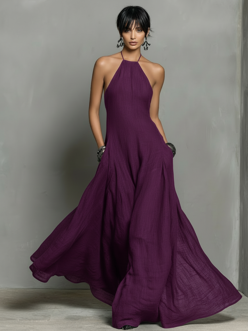 Vestido Maxi Halter Minimalista