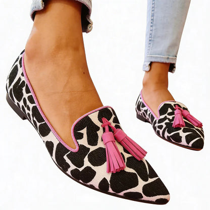 Zapatos Punta Fina Cow Print