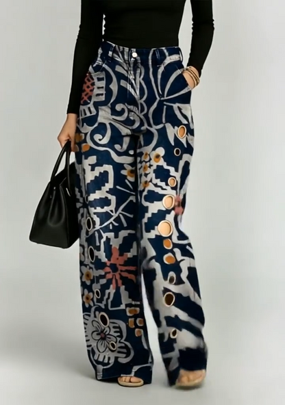Pantalón Denim Wide Leg Tribal