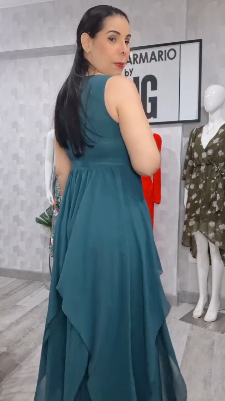 Vestido Glam Cascada de Gasa