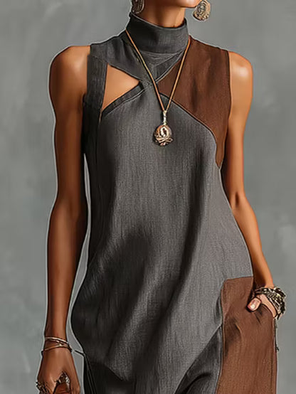 Vestido Maxi Bicolor Earth